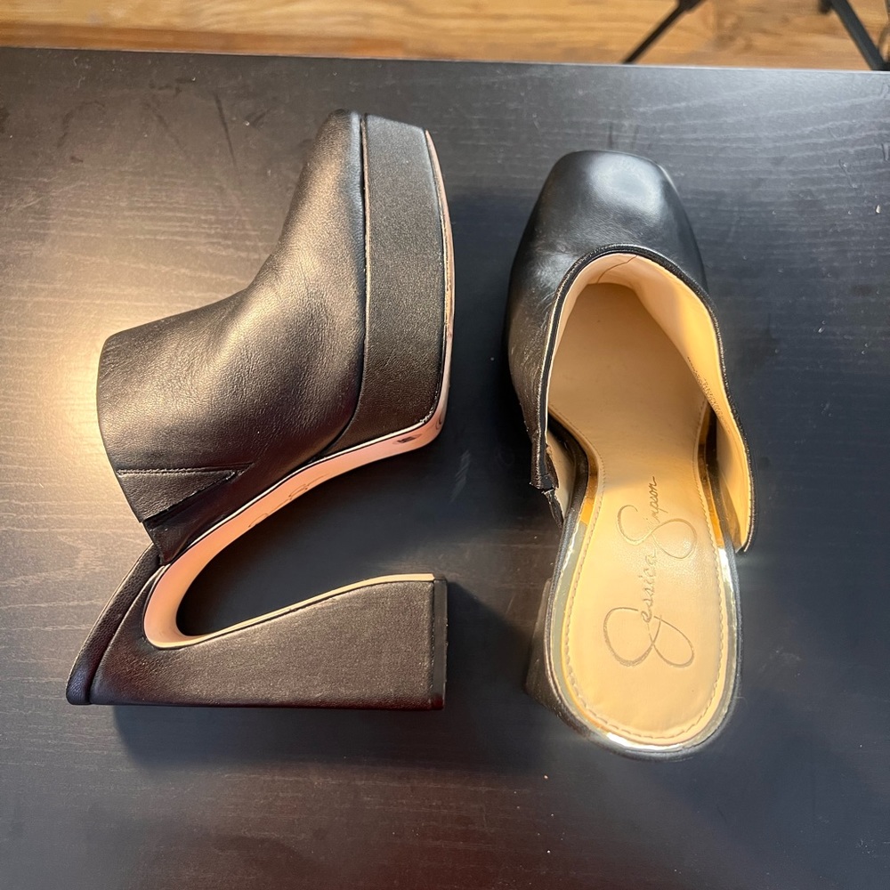 Jessica Simpson platform mules